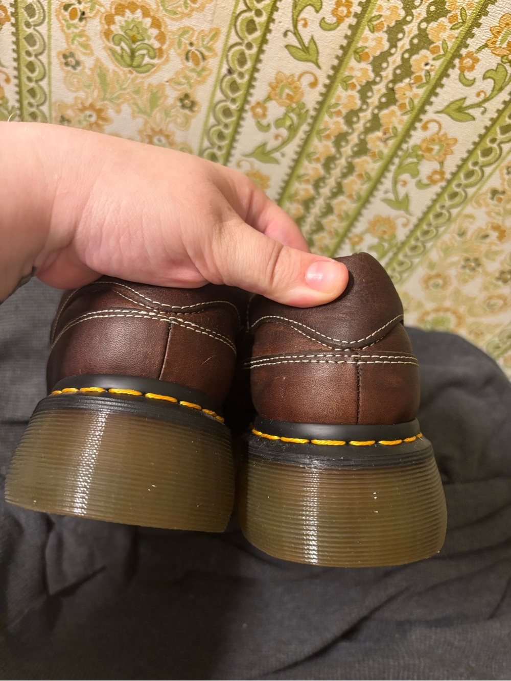 Dr. Martens Buzz 5- Eye Platform Brown Leather Lace-Up Shoe - Picture 5 of 6
